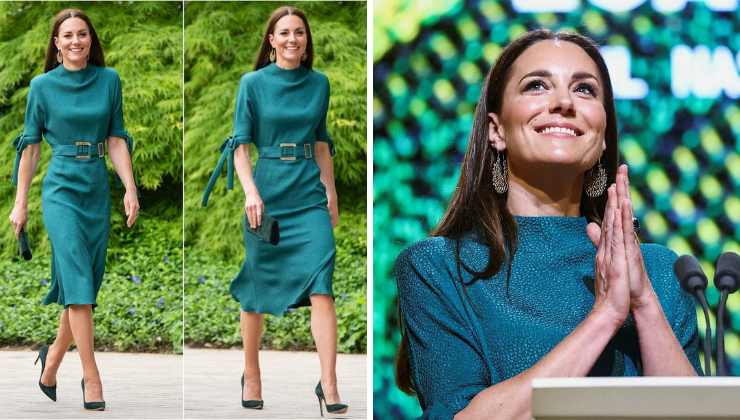 Kate Middleton vestito verde petrolio