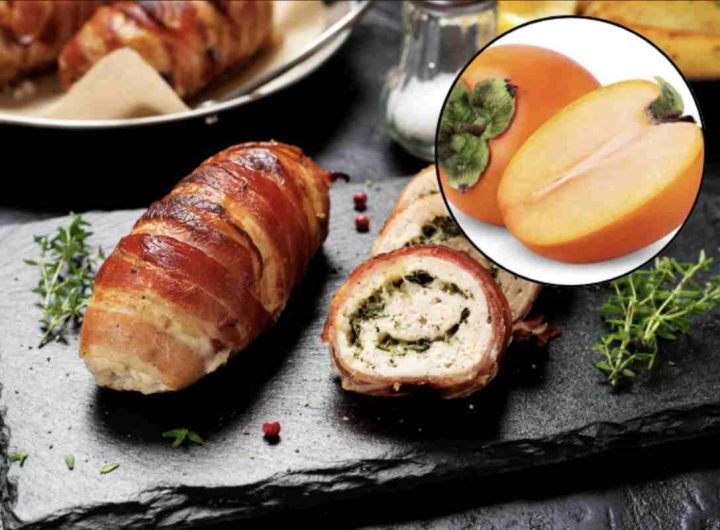 involtini di maiale farciti con la dolcezza dei cachi, la sapidità del prosciutto crudo e la cremosità del formaggio caprino